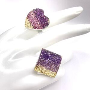 Set of 2 purple ombre rings